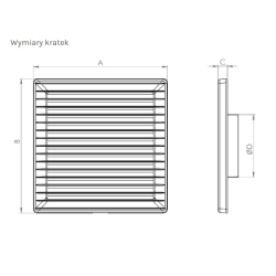 Kratka z siatką 170x170 średnica 120 biały 02-245 AIRROXY