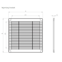 Kratka wentylacyjna z zaślepkami 200x200 BRĄZ 02-321 AIRROXY