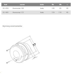 Anemostat nawiewno wyciągowy 125 AIRROXY
