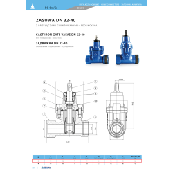 Zasuwa gwintowana 32 gwint wewnętrzny x 2