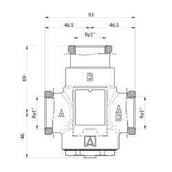 Zawór temperaturowy ATV 336, DN25, Rp1