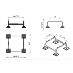 Podstawa, wspornik do pompy ciepła FF-755 955x370x860 do 360kg FRAMEFOOT