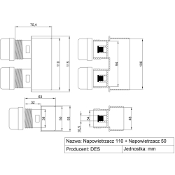 Napowietrzacz kanalizacyjny 50, SZARY