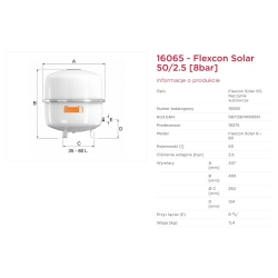 Naczynie przeponowe FLAMCO SOLAR 50L FLEXCON