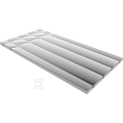 Płyta styropianowa do ogrzewania podłogowego z warstwą aluminium, element prosty z dwoma łukami, EPS300 1200x600x25 mm rozstaw 150mm ( SUCHA ZABUDOWA