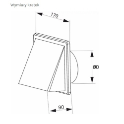 Kratka wentylacyjna z okapem regulowana 170×170 (fi80-150) brąz AIRROXY