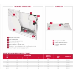 ATLANTIC Grzejnik konwektorowy elektryczny F-119 MOBILE/2500W S:909mm W:461mm