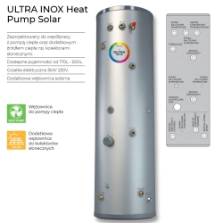 Podgrzewacz ULTRA INOX PC+SOLAR 300 - 2.97+0.81m2- grzałka tytanowa 3kW 230V THERMES