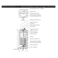 Wymiennik 100l SGW(S) VULCAN KOMBI z wężownicą spiralną, emaliowany, pianka poliuretanowa, płaszcz metalowy, pionowy wiszący GALMET