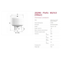 Naczynie przeponowe CWU 80L ciśnienie wstępne 4 bary, maksymalne 10 bar FLOFIX FLAMCO