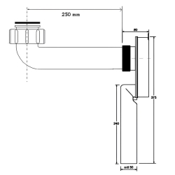 MCALPINE Syfon podtynkowy 11/4