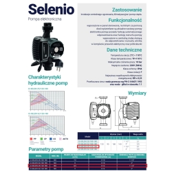 Pompa c.o. elektroniczna SELENIO 25/120/180 ARKA