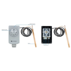 Termostat zanurzeniowy TC2, 0÷90°C, nastawa zewnętrzna, kapilara 1000 mm AFRISO