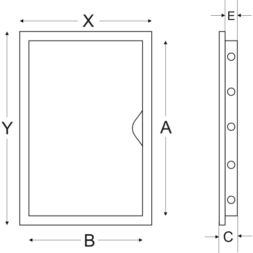 Drzwiczki rewizyjne plastikowe ABS 15x30cm BIAŁE airROXY