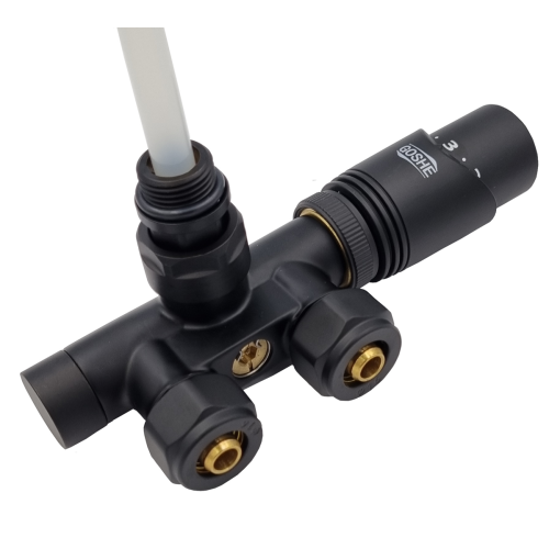 Zawór termostatyczny zespolony 1 otworowy PRAWY CZARNY MAT GOSHE