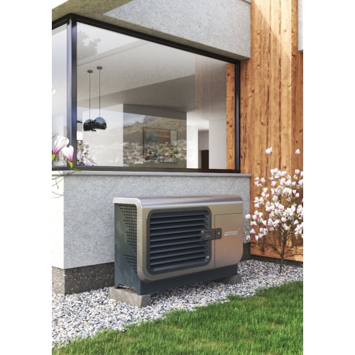 Hybrydowy system grzewczy: pompa ciepła 1F R290 Airmax3 7GT (2-9 kW) + moduł hydrauliczny Gbox + wymiennik c.w.u. do pomp ciepła Tower Grand 200 z kom