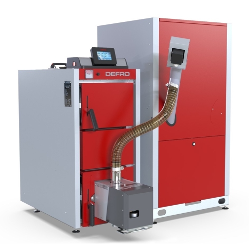 Kocioł, piec z podajnikiem pelletowy, pellet, pelet, pellet DELTA EkoPELL 30 kW podajnik z PRAWEJ strony DEFRO