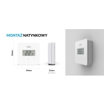 TECH Przewodowy regulator pokojowy dwustanowy - duże cyfry  (panel przedni ze szkła) biały T-2.1