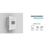 TECH Przewodowy regulator pokojowy dwustanowy - duże cyfry  (panel przedni ze szkła) biały T-2.1