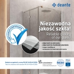 Kabina prysznicowa kwadratowa, SZKŁO TRANSPARENTNE, PROFIL CZARNY 90x90 cm bez brodzika, NERO DEANTE