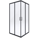 Kabina prysznicowa kwadratowa, SZKŁO TRANSPARENTNE, PROFIL CZARNY 80x80 cm bez brodzika, NERO DEANTE