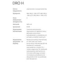 Centrala wentylacyjna DRO 350 H o wydajności 350m3/h z wymiennikiem obrotowym