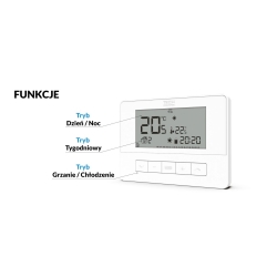TECH Przewodowy regulator pokojowy dwustanowy biały T-4.1
