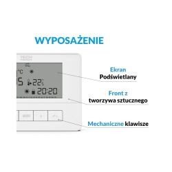 TECH Przewodowy regulator pokojowy dwustanowy biały T-4.1