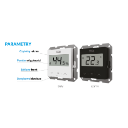 TECH Przewodowy regulator pokojowy doramkowy do listwy L-X i L-12 dedykowany CZARNY F-12b