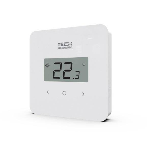 TECH Przewodowy regulator pokojowy dwustanowy - duże cyfry  (panel przedni ze szkła) biały T-2.1