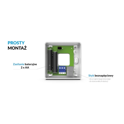 TECH Przewodowy regulator pokojowy dwustanowy - duże cyfry  (panel przedni ze szkła) biały T-2.1