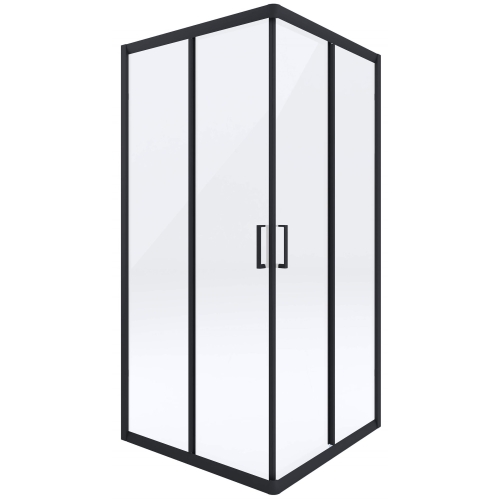 Kabina prysznicowa kwadratowa, SZKŁO TRANSPARENTNE, PROFIL CZARNY 80x80 cm bez brodzika, NERO DEANTE