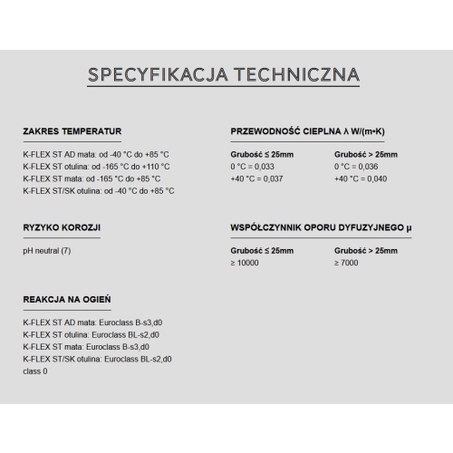Otulina kauczuk K-FLEX ST - 9 × 80 - [36] ( cena za 1mb ) ( 1 szt = 2 mb )