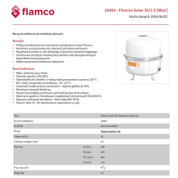 Naczynie przeponowe FLAMCO SOLAR 35L FLEXCON