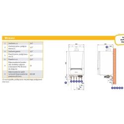 Kocioł gazowy kondensacyjny jednofunkcyjny Evodens AMC 25 kW ( 7689096 ) + termostat pokojowy SMART TC ( 7691375 ) + maskownica ( S100676  ) DE DIETRI