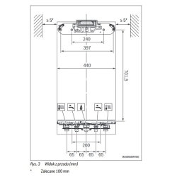 Kocioł gazowy jednofunkcyjny GB172i.2-25W H BC400 ( wbudowany w kocioł ) + czujnik FA ( w pudełku z kotłem ) + RC100.2 - 7738112964 ( dodawany oddziel