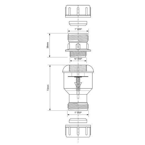 MCALPINE Zawór membranowy mufowy zwrotny o średnicy 22x22mm