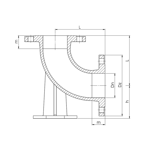 Kolano kołnierzowe stopowe DN80 8 otworowe ANWOD malowane proszkowo