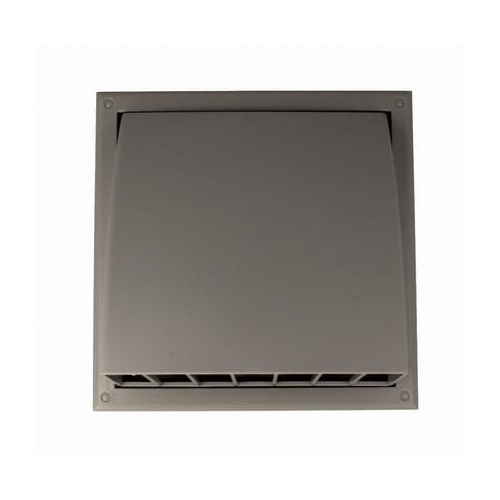 Wylot ścienny 154x154 mm z zaworem zwrotnym, okapem i kołnierzem fi 150 mm, szary VENTIKA