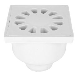 Kratka ściekowa PCV DN50 10x10 PROSTA BIAŁA DES