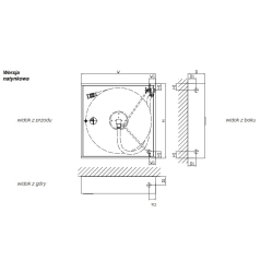Hydrant wewnętrzny na wąż półsztywny fi 25 długość 30 mb, zawieszany (natynkowy),78x78x18 uniwersalny,bez miejsca  na gaśnicę pod zwijadłem, zasilanie