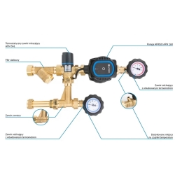 Grupa pompowa BPS 991 AP z zaworem termostatycznym ATM 561, pompa AFRISO APH 160