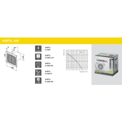 VENTS SUBTIL wentylator osiowy fi 100 mm standard, BIAŁY