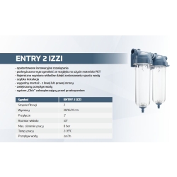 Zestaw 2 filtrów ENTRY 2 IZZI - spust wody, system click, odpowietrznik USTM