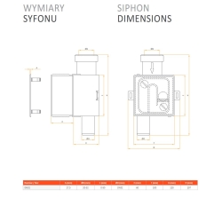 Syfon podtynkowy Ivensis ISN32 R14 do skroplin DN32 - 100x100 mm