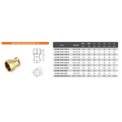 Mufa miedziana redukcyjna z gwintem wewnętrznym zaprasowywana do wody  35x1 ( szczęka M ) ARKA