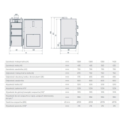 Kocioł pelletowy KOMPAKT LUX 12 kW KT komin tył, palnik samoczyszczący klasa 5 ECODESIGN