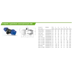 Trójnik PE gwint zewnętrzny PE 25x1/2