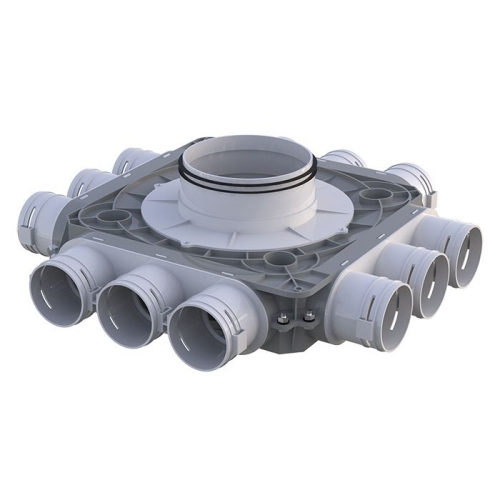 Rozdzielacz 12- króćcowy, przyłącza DN75 potrójne, 12x75/160mm VENTS