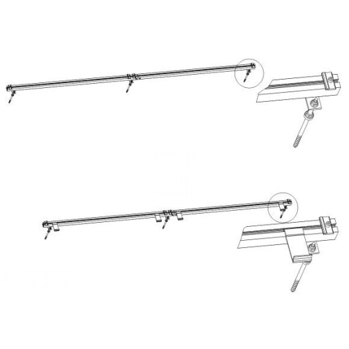 Uchwyt KS2600-3-S250.U205 Uchwyt na dach nachylony od 30° – śruba dwugwintowa S250 HEWALEX
